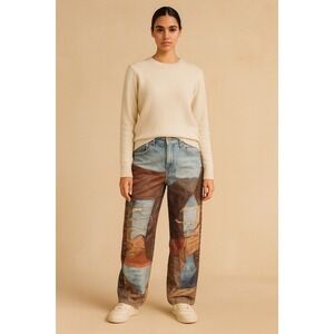 Micas Wide-leg pants with buttons and color blocking size‎ S